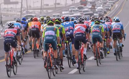El pelotón, en el Tour de los Emiratos hace unos días.