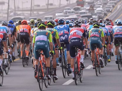 El pelotón, en el Tour de los Emiratos hace unos días. 