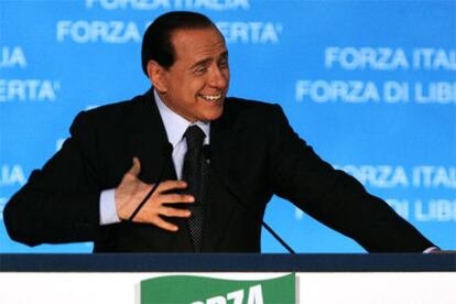 Berlusconi, durante su discurso en un acto de Forza Italia en Trieste.