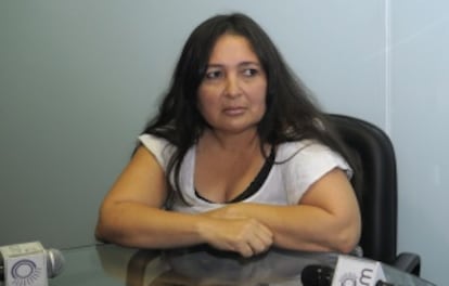 Delacruz, madre del segundo hijo de Lugo, en su comparecencia.