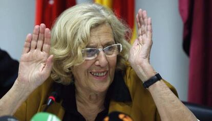 La alcaldesa de Madrid, Manuela Carmena, el miércoles.