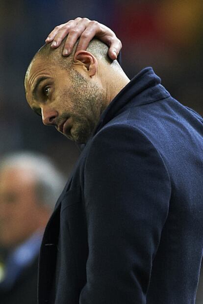 Guardiola, ante el Villarreal.