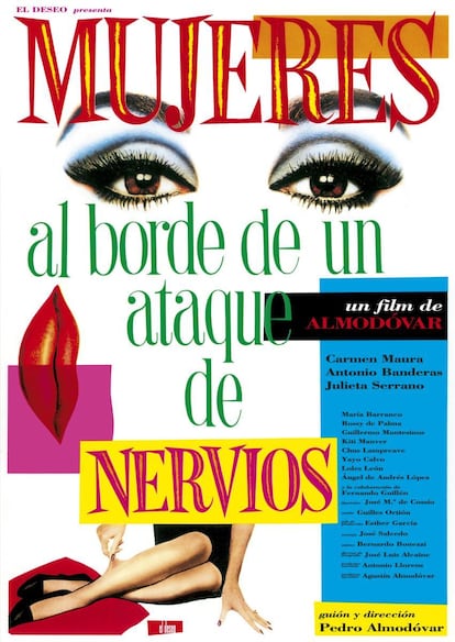 Cartel de la película 'Mujeres al borde de un ataque de nervios', de Pedro Almódovar.