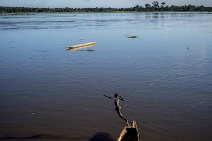 <p>Los grupos armados actualmente controlan cuatro quintas partes del país. Algunos niños se unieron a ellos después de que sus padres fueran asesinados o empujados por la pobreza extrema.</p> <p>Dos niños se bañan en el río Ubangi, en Bangui, y juegan en la canoa de su padre. Al otro lado del río, se encuentra la República Democrática del Congo.</p>
