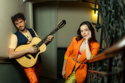 Santiago Prieto y Catalina García del grupo Monsieur Periné, el pasado jueves en Casa América (Madrid).