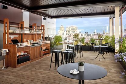 La terraza El Cielo de Hijos de Tomás, en el Hotel Thompson, en Madrid, en una imagen cedida.