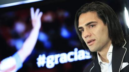 Falcao, en su despedida del Atlético de Madrid.