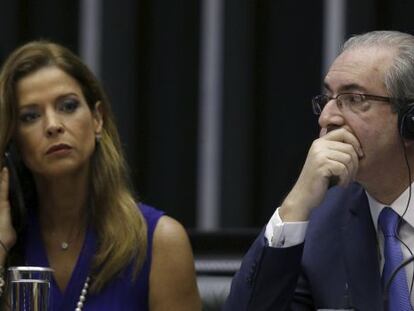 Cláudia Cruz e Eduardo Cunha na Câmara no dia 5.