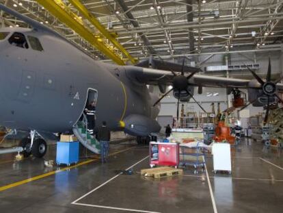 Interior de las instalaciones de Airbus Military en Sevilla.