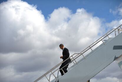 El presidente de EE UU, Barack Obama, llega este jueves a Nevada.