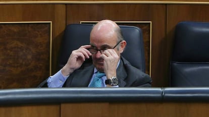 Luis de Guindos, en el Congreso de los Diputados.