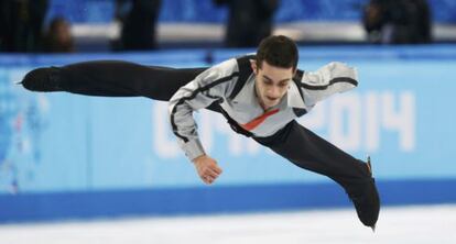 Javier Fernandez durante la prueba de este viernes