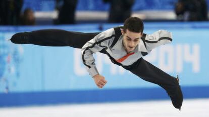 Javier Fernandez durante la prueba de este viernes