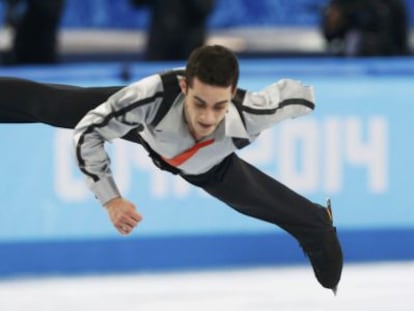 Javier Fernandez durante la prueba de este viernes