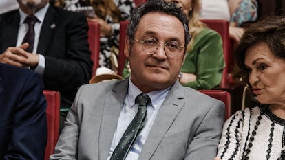 El fiscal General del Estado, Álvaro García Ortiz, durante el acto de entrega de los XIX Premios anuales del Observatorio contra la Violencia Doméstica y de Género, en el Consejo General del Poder Judicial (CGPJ), este lunes en Madrid.