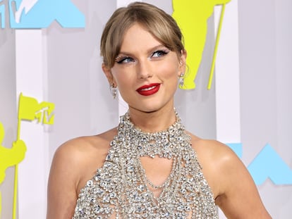 Taylor Swift a su llegada a los 2022 MTV VMAs.