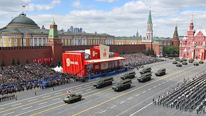 Vista general que muestra la Plaza Roja durante el desfile del Día de la Victoria.