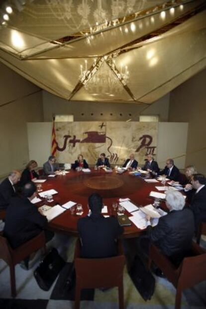 Vista general de la reunión semanal del gobierno catalán.
