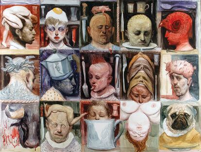 Quince retratos locos, de Roberto Fabelo (2003).
