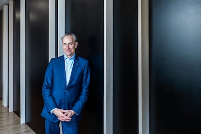 Thomas Buberl, consejero delegado mundial del grupo AXA, en sus oficinas en Madrid.