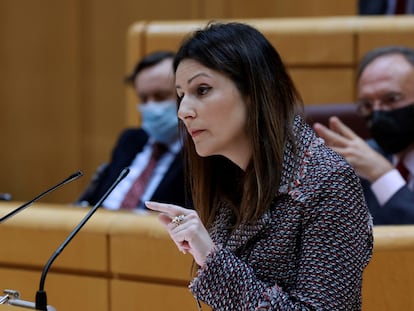 MADRID, 23/12/2020.- La senadora de Ciudadanos por Cataluña Lorena Roldán interviene este miércoles en el pleno del Senado en el que será aprobada definitivamente la Lomloe o ley Celaá y se convertirá en la octava ley educativa de la democracia. EFE/Zipi