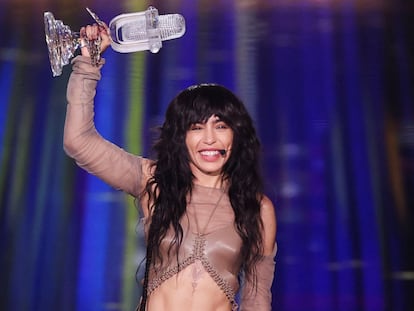 Loreen from Sweden appears on stage after winning the 2023 Eurovision Song Contest in Liverpool, Britain, May 14, 2023. REUTERS/Phil Noble