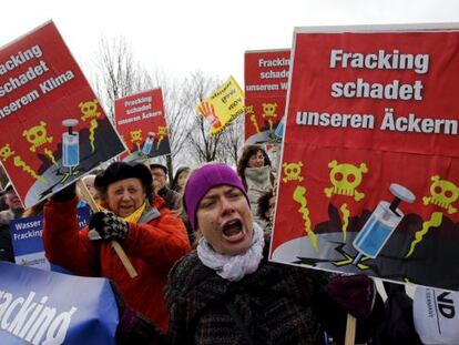 Protesta contra el &#039;fracking&#039; en Berl&iacute;n el 1 de abril