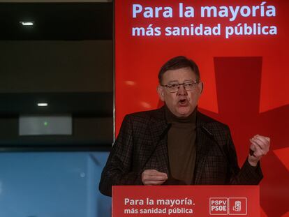 El secretario general del PSPV y presidente de la Generalitat, Ximo Puig, en el acto por la sanidad pública del pasado sábado en Valencia.