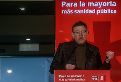 El secretario general del PSPV y presidente de la Generalitat, Ximo Puig, en el acto por la sanidad pública del pasado sábado en Valencia.
