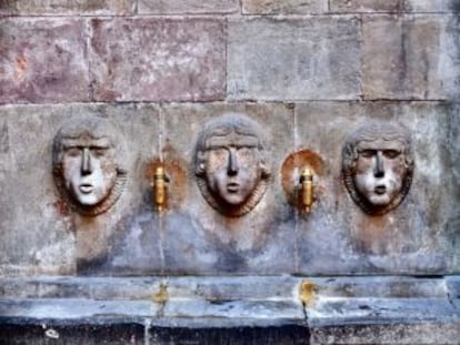 Detalle de la fuente de Sant Just, en Barcelona.