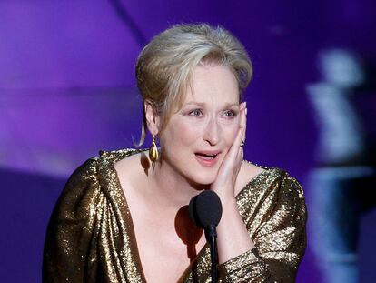 Meryl Streep recoge el Oscar a la mejor actriz por su papel en 'La dama de hierro' en 2012.