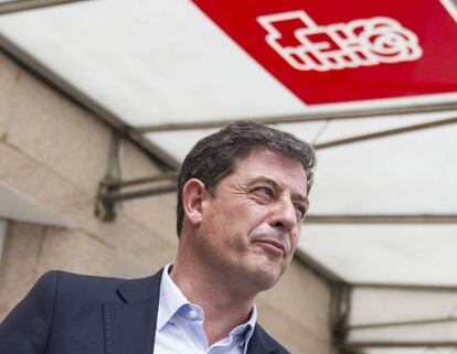 Besteiro, el pasado julio en la sede del PSOE gallego en Santiago.