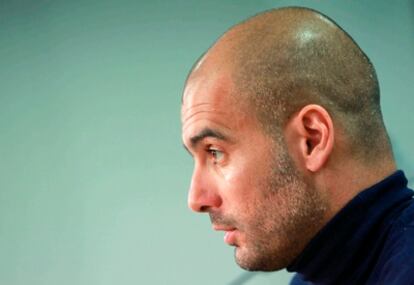 Guardiola, durante la rueda de prensa.