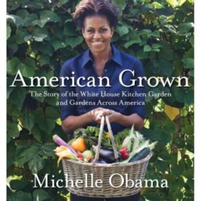 Portada del libro sobre huertas y jardines escrito por Michelle Obama.