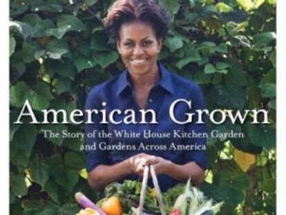 Portada del libro sobre huertas y jardines escrito por Michelle Obama.