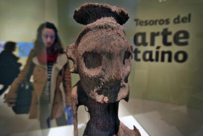 Una de las piezas de la muestra de arte taíno expuestas en el IVAM.