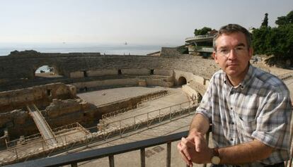 Santiago Posteguillo, en el anfiteatro romano de Tarragona.