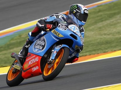 Alex Rins, durante la sesión de clasificación del GP de Valencia