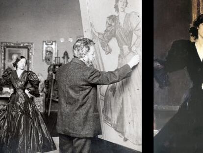 Fotograma del documental &#039;Sorolla, el triunfo de la luz&#039;, donde el artista pinta a su esposa Clotilde. 
