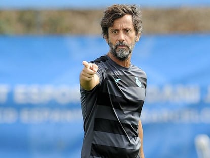 Quique S&aacute;nchez Flores, en un entrenamiento del Espanyol. 