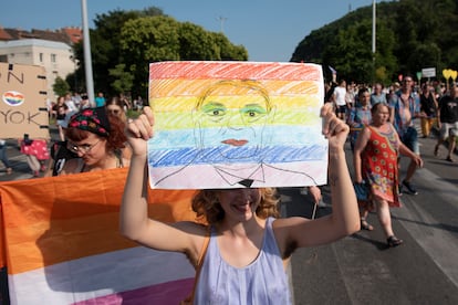 Manifestación del Orgullo en Budapest en 2021.