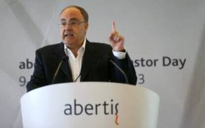 El director general de Abertis Telecom, Tobías Martínez, durante la presentación que realizó ayer ante analistas e inversores en Río de Janeiro.