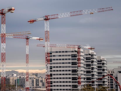 Construcción de viviendas en Madrid, este mes.