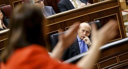 Jos&eacute; Ignacio Wert, durante la sesi&oacute;n de control en el Congreso.