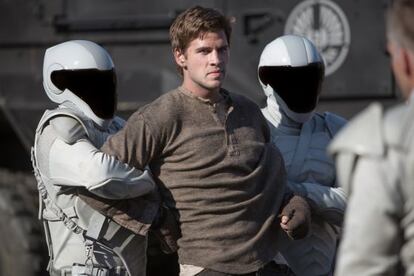 Arresting development: Liam Hemsworth in The Hunger Games sequel Catching Fire.