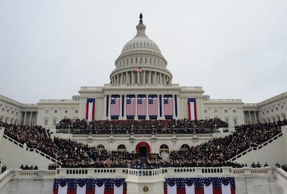 Vista general de El Capitolio durante la toma de posesión de Obama.