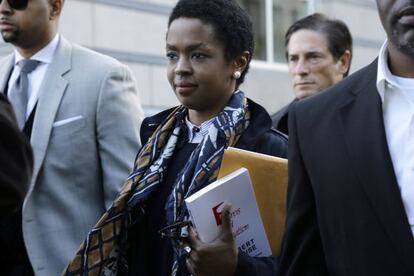 Lauryn Hill, a su llegada al juicio.