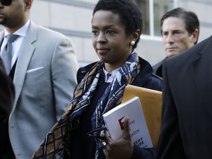 Lauryn Hill, a su llegada al juicio.