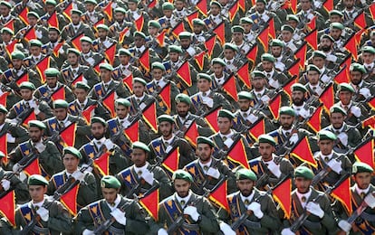 A Guarda Revolucionária do Irã em um desfile de 2016.