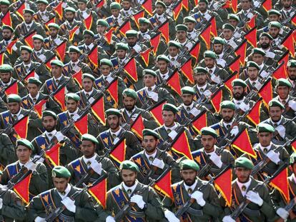 A Guarda Revolucionária do Irã em um desfile de 2016.